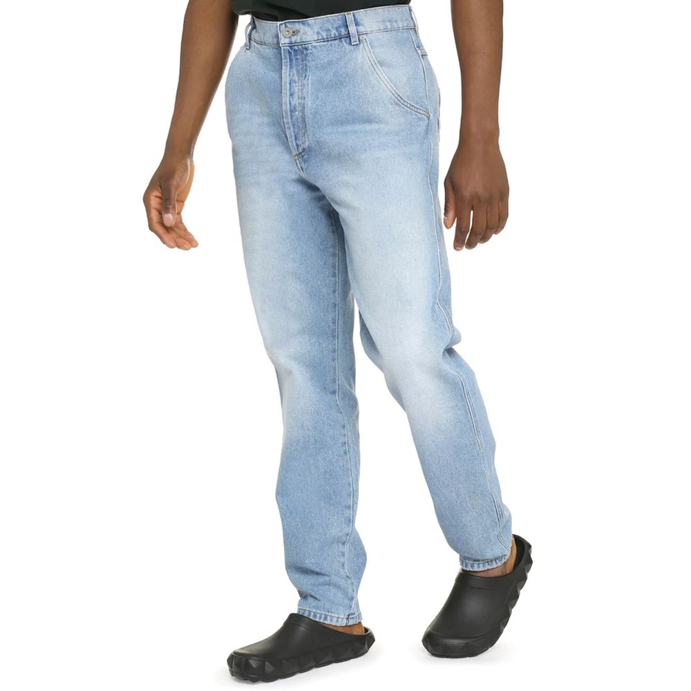 Balmain Blue Cotton Straight-Leg Jeans | Regal Royce