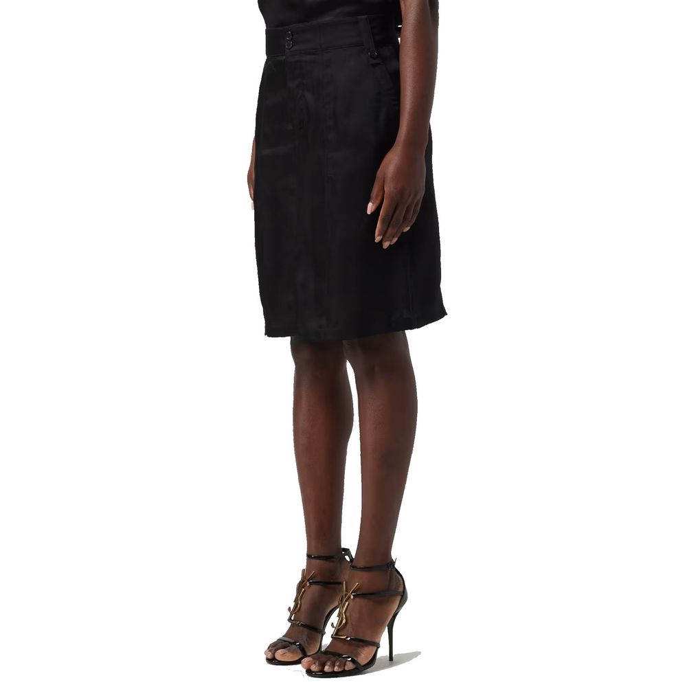 Saint Laurent Black Copper Midi Skirt | Regal Royce