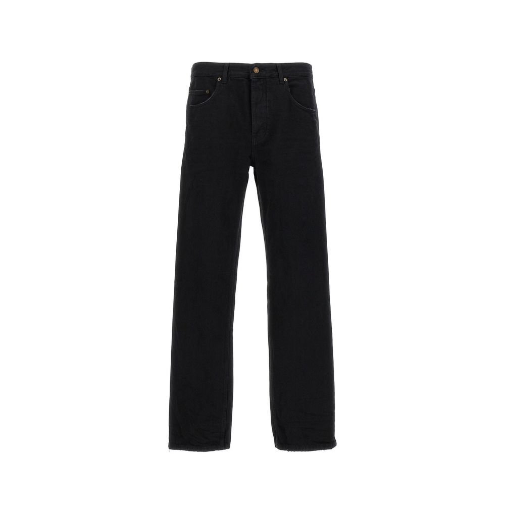 Saint Laurent Black Cotton Relaxed Fit Jeans | Regal Royce