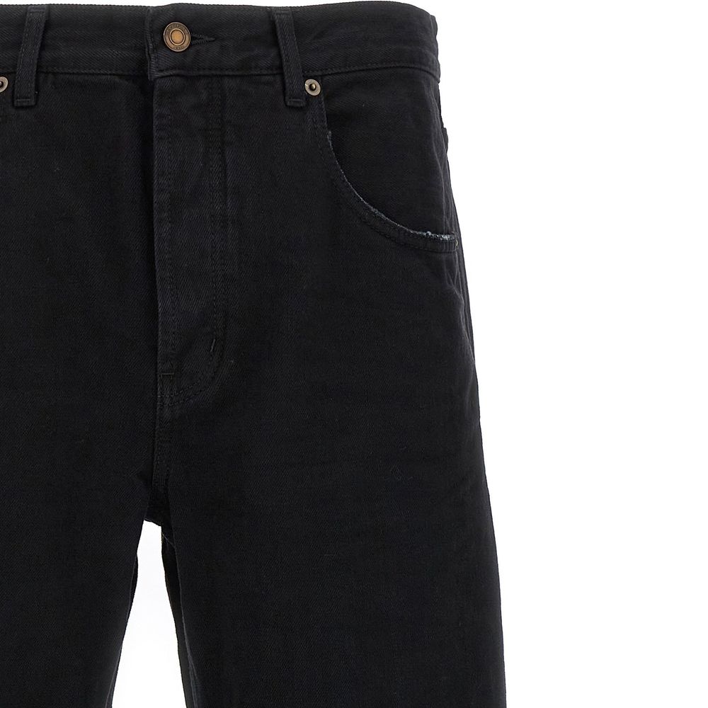 Saint Laurent Black Cotton Relaxed Fit Jeans | Regal Royce