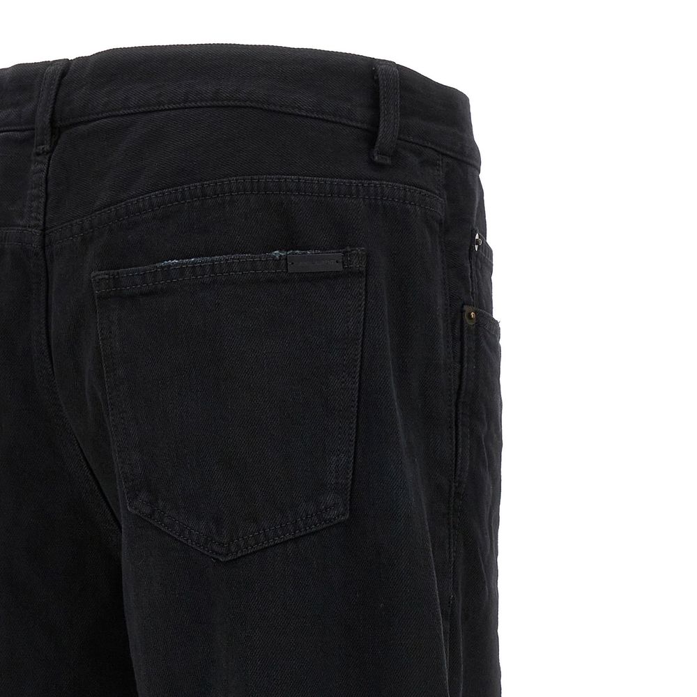 Saint Laurent Black Cotton Relaxed Fit Jeans | Regal Royce
