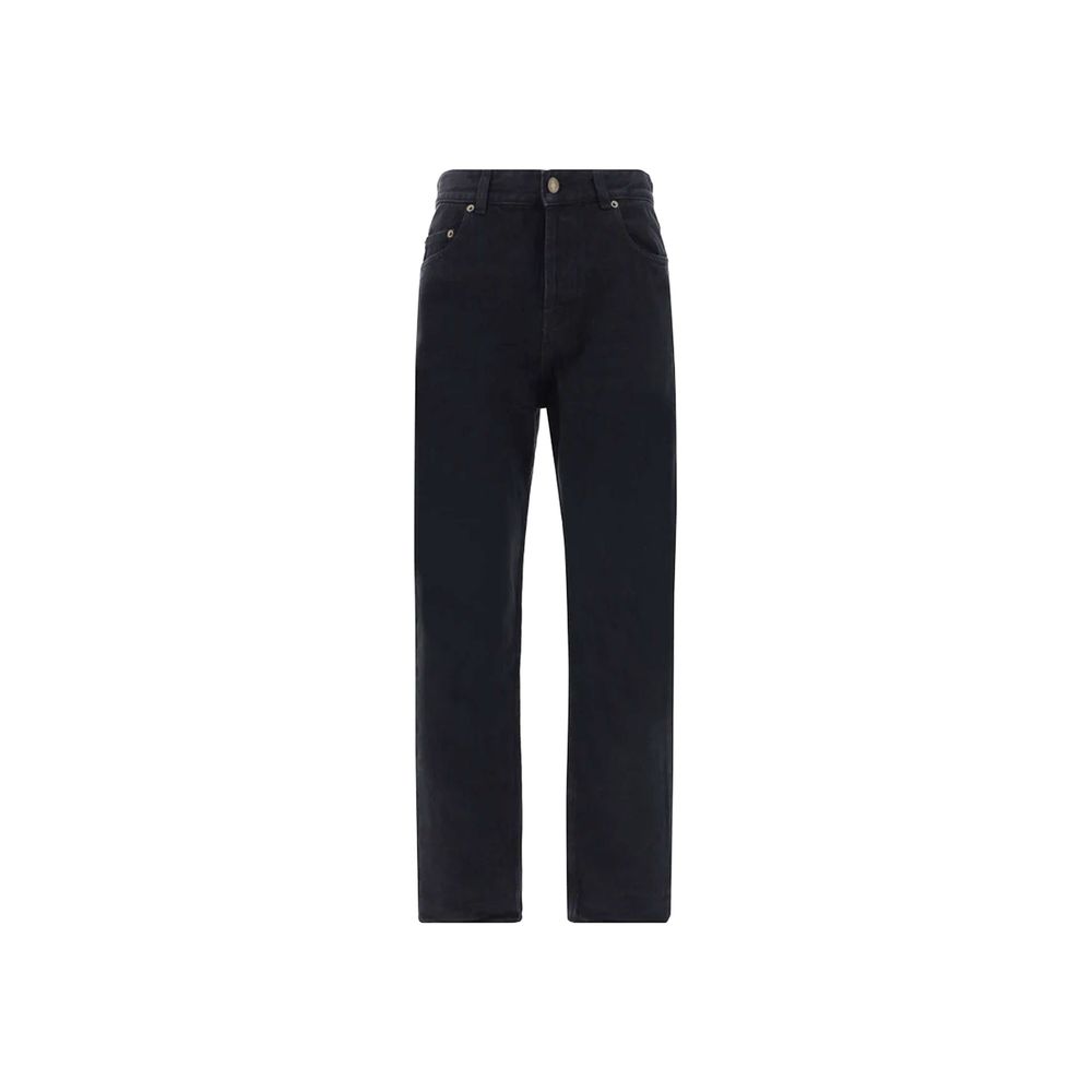 Saint Laurent Black Cotton Straight-Leg Jeans | Regal Royce