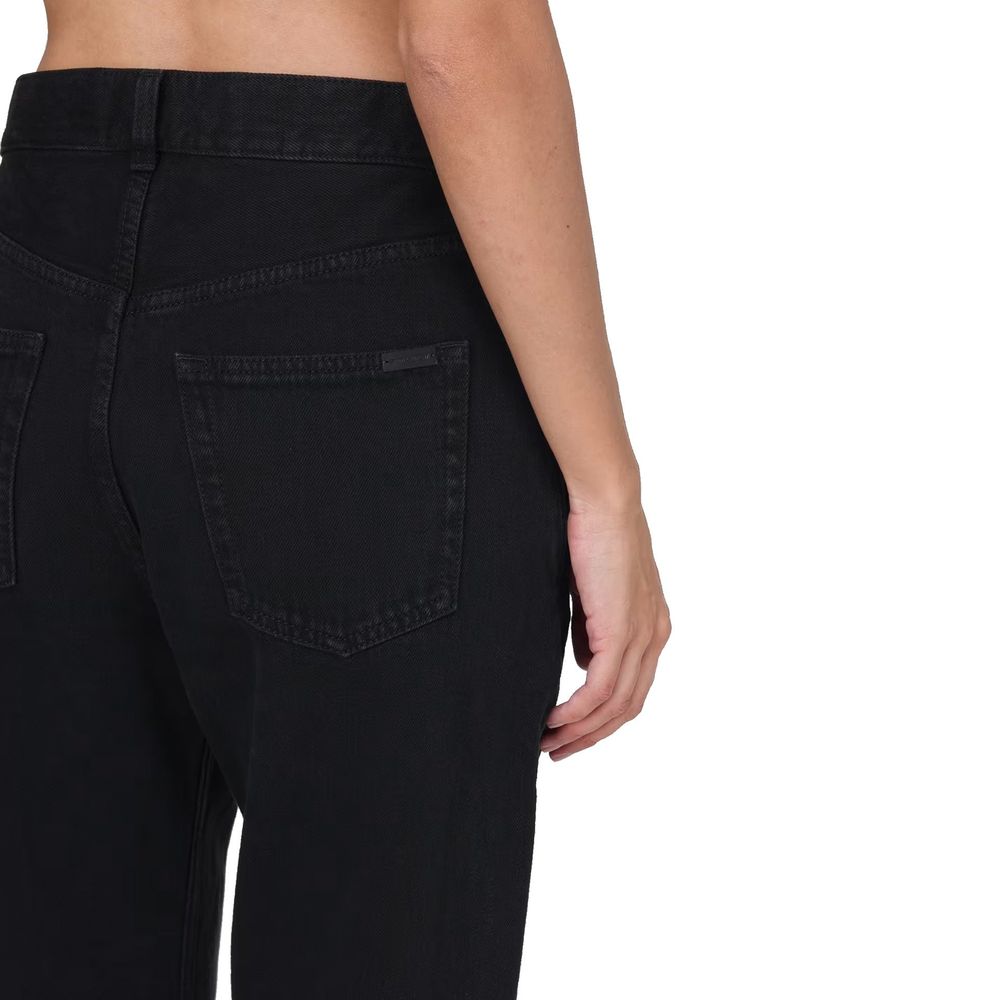 Saint Laurent Black Cotton Straight-Leg Jeans | Regal Royce