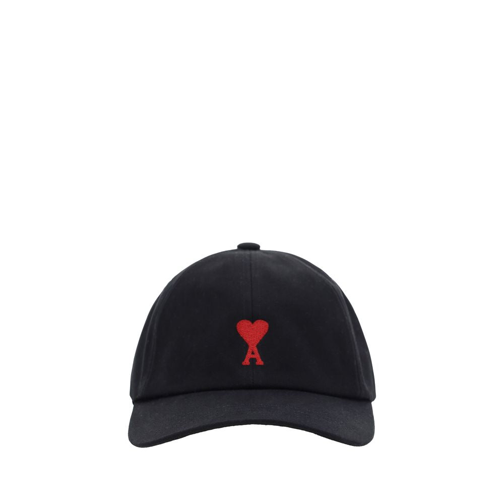 Ami Paris Black Cotton Cap (Baseball Hat) | Regal Royce