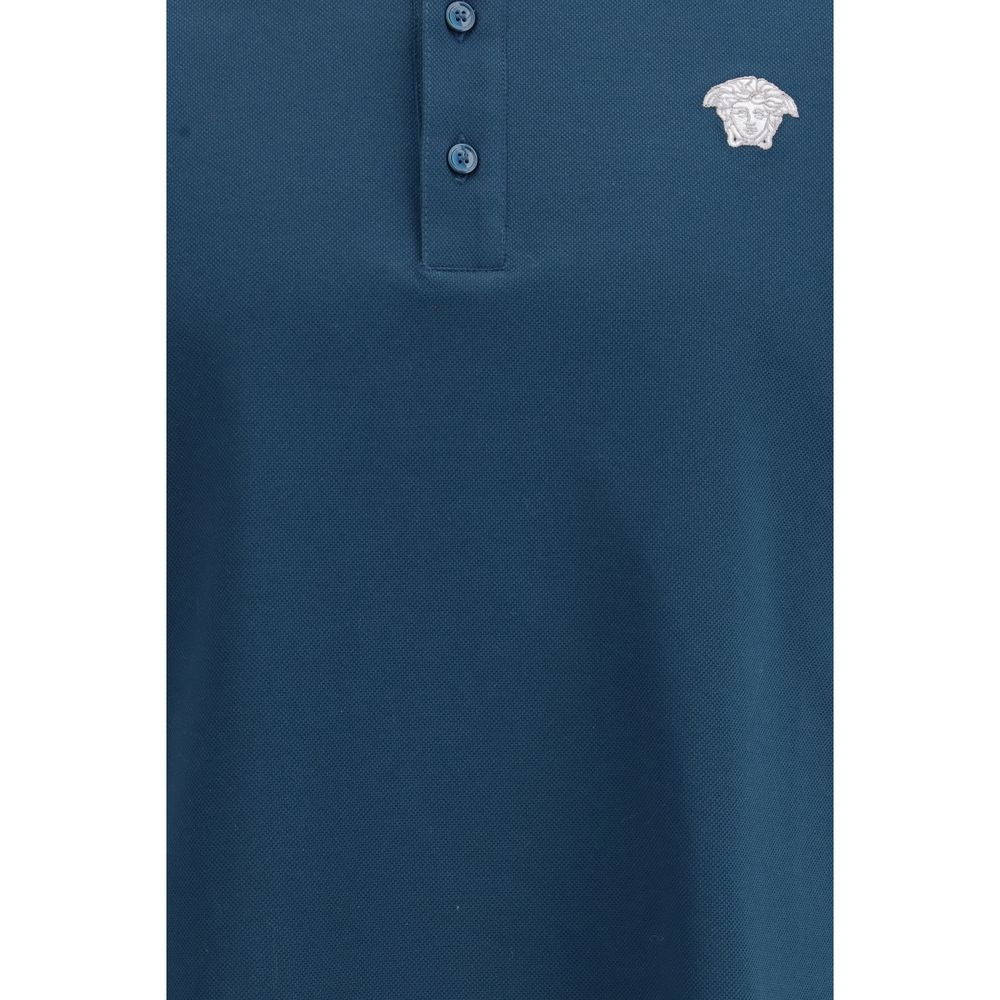 Versace Blue Cotton Polo Shirt | Regal Royce