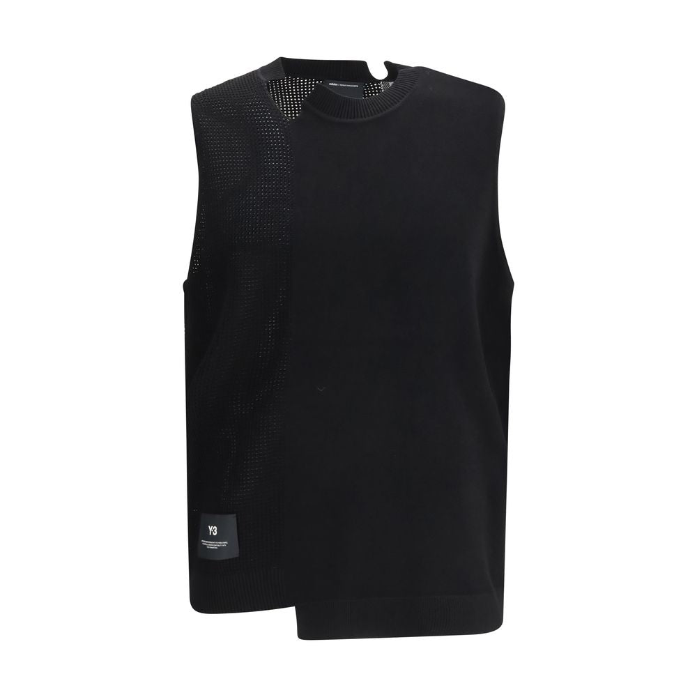 Y-3 Black Cotton Sleeveles Sweater | Regal Royce