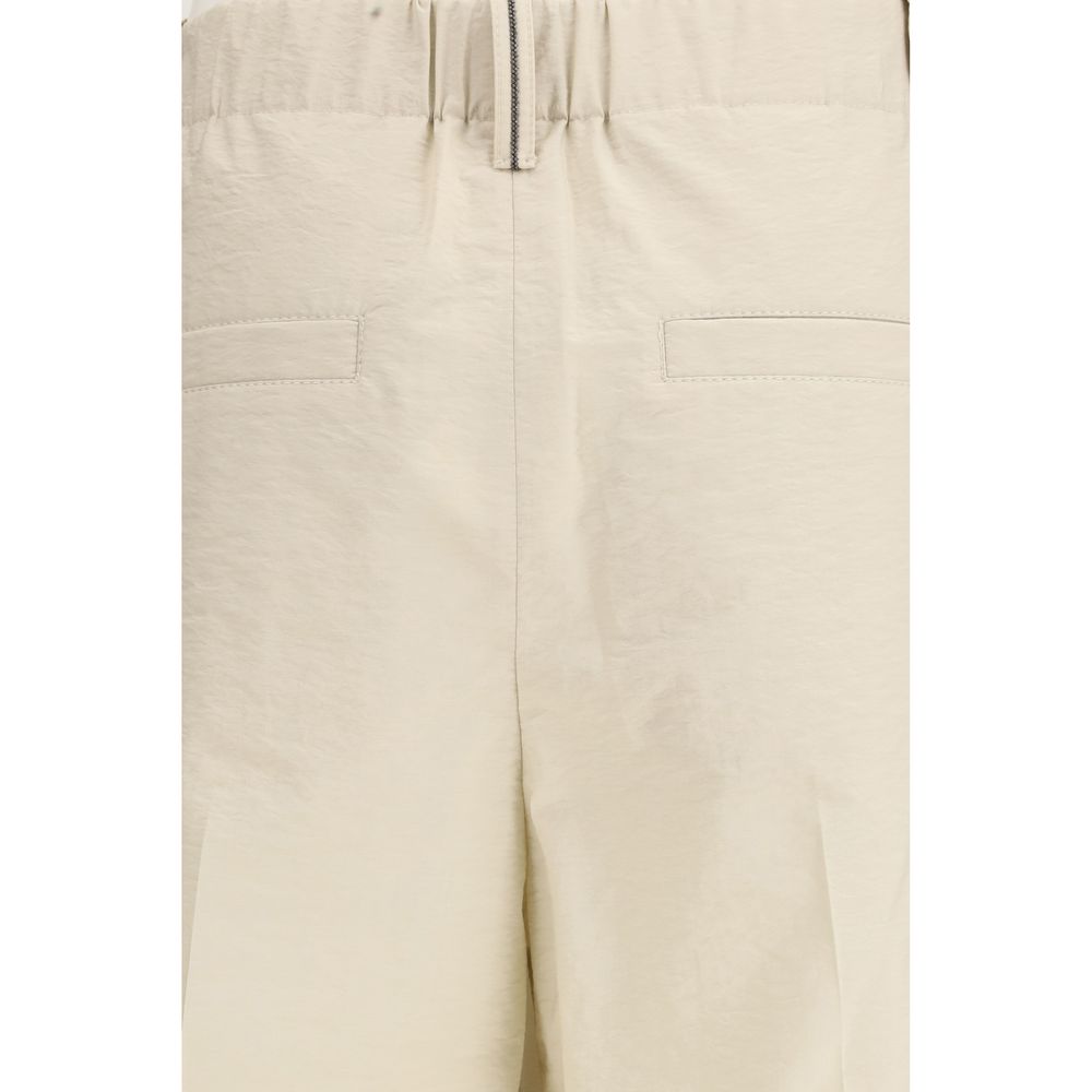 Brunello Cucinelli Beige Cotton Casual Pants | Regal Royce