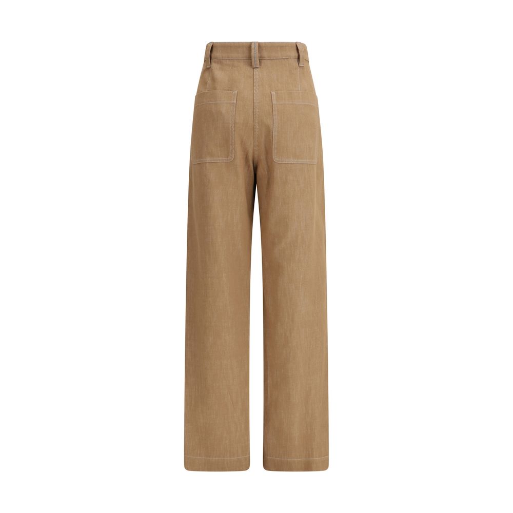 Brunello Cucinelli Brown Cotton Casual Pants | Regal Royce