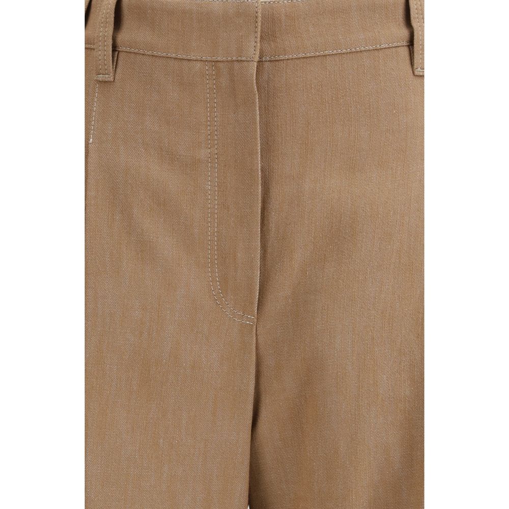 Brunello Cucinelli Brown Cotton Casual Pants | Regal Royce