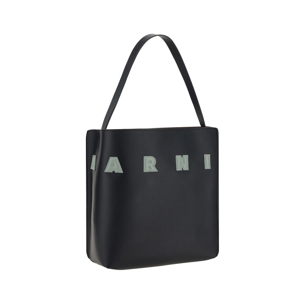 Marni Black Calf Leather Bos Taurus Shoulder Bag | Regal Royce