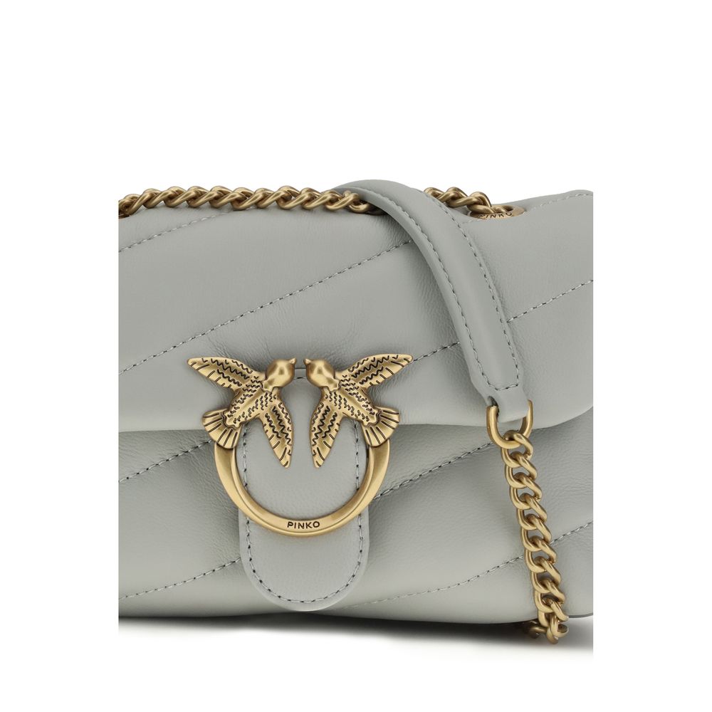 PINKO Gray Calf Leather Bos Taurus Shoulder Bag | Regal Royce