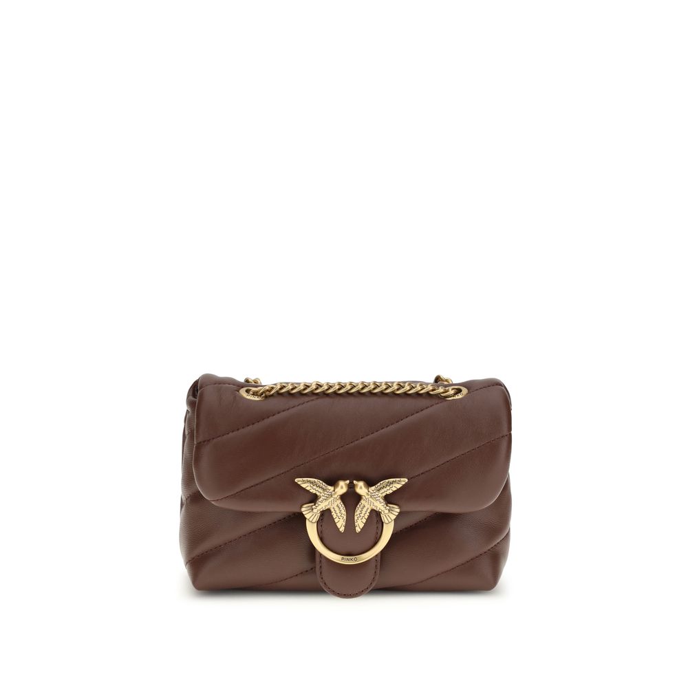 PINKO Brown Calf Leather Bos Taurus Shoulder Bag | Regal Royce