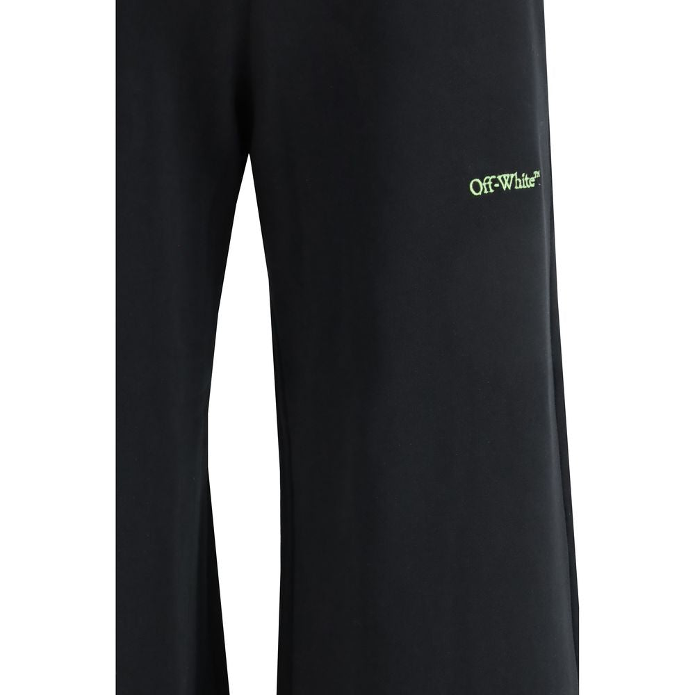 Off-White Black Cotton Casual Pants | Regal Royce