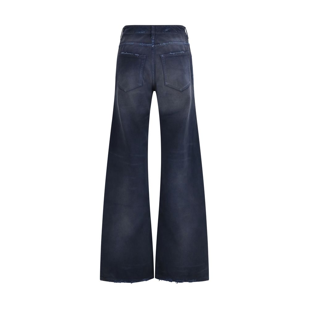 Balenciaga Blue Cotton Flared Jeans | Regal Royce