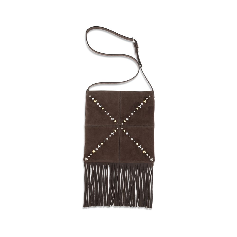 Valentino Garavani Brown Suede Leather Shoulder Bag | Regal Royce