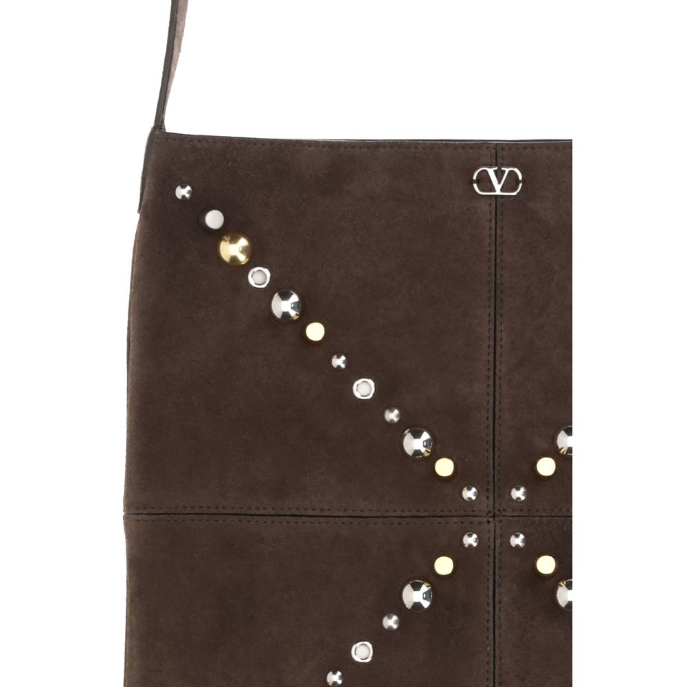 Valentino Garavani Brown Suede Leather Shoulder Bag | Regal Royce
