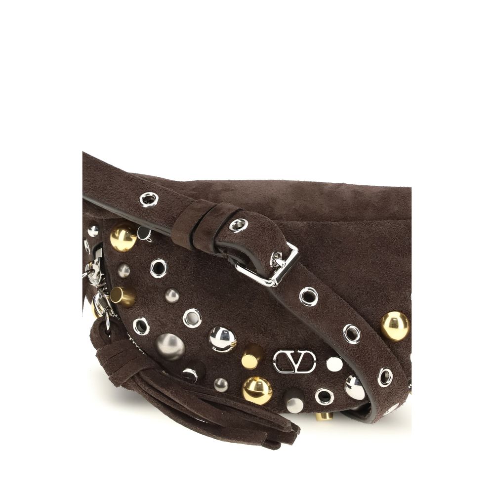 Valentino Garavani Brown Calf Leather Bos Taurus Shoulder Bag | Regal Royce