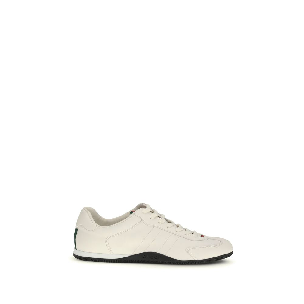 Gucci White Calf Leather Bos Taurus Low Top Sneakers | Regal Royce