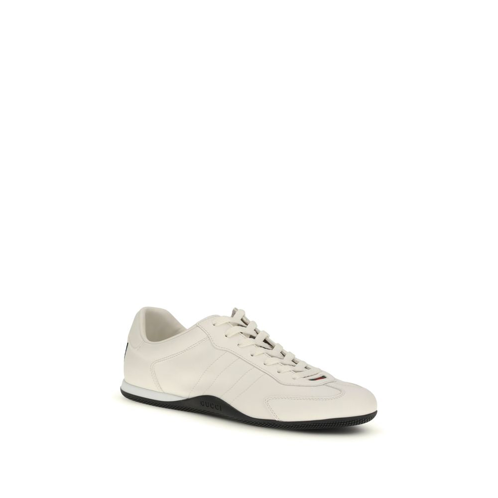 Gucci White Calf Leather Bos Taurus Low Top Sneakers | Regal Royce