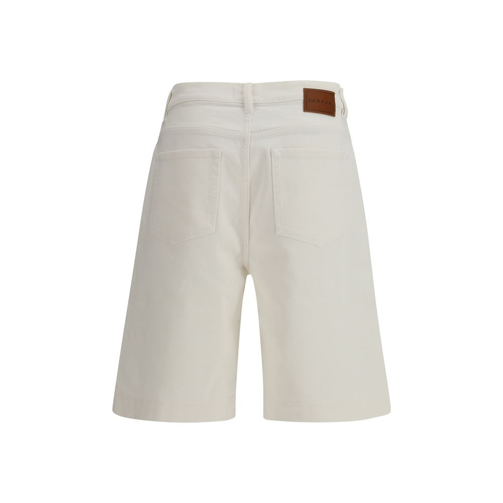 P.A.R.O.S.H. White Cotton Bermuda Shorts | Regal Royce