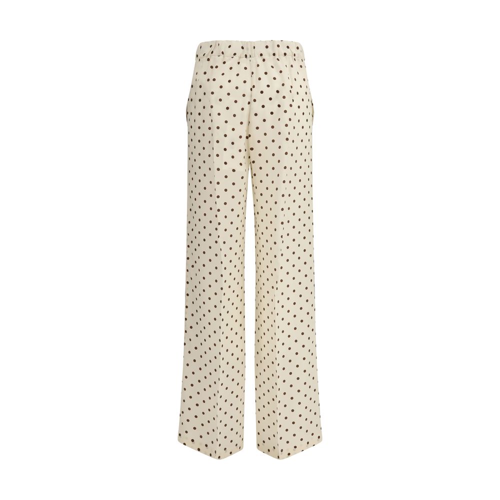 P.A.R.O.S.H. Cream Silk Casual Pants | Regal Royce