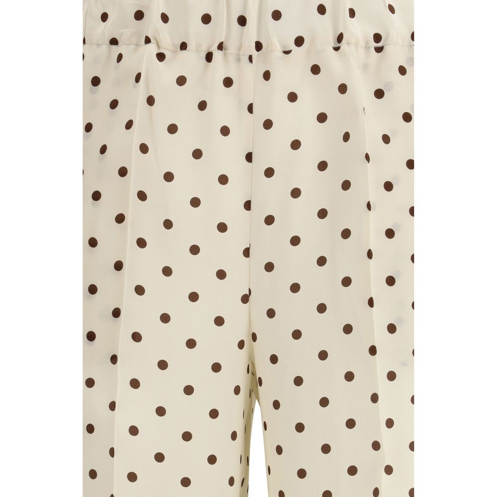 P.A.R.O.S.H. Cream Silk Casual Pants | Regal Royce