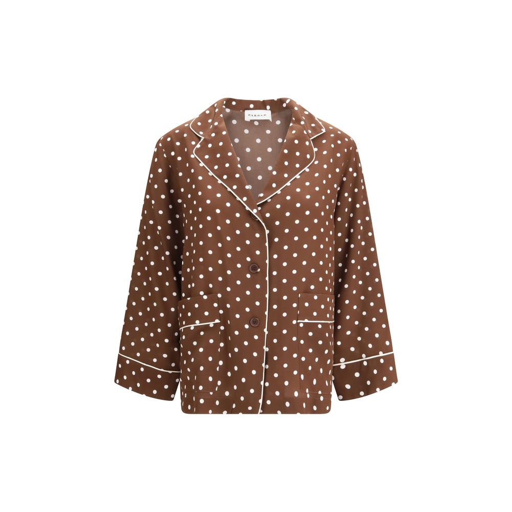 P.A.R.O.S.H. Brown Silk Pattern Shirt | Regal Royce