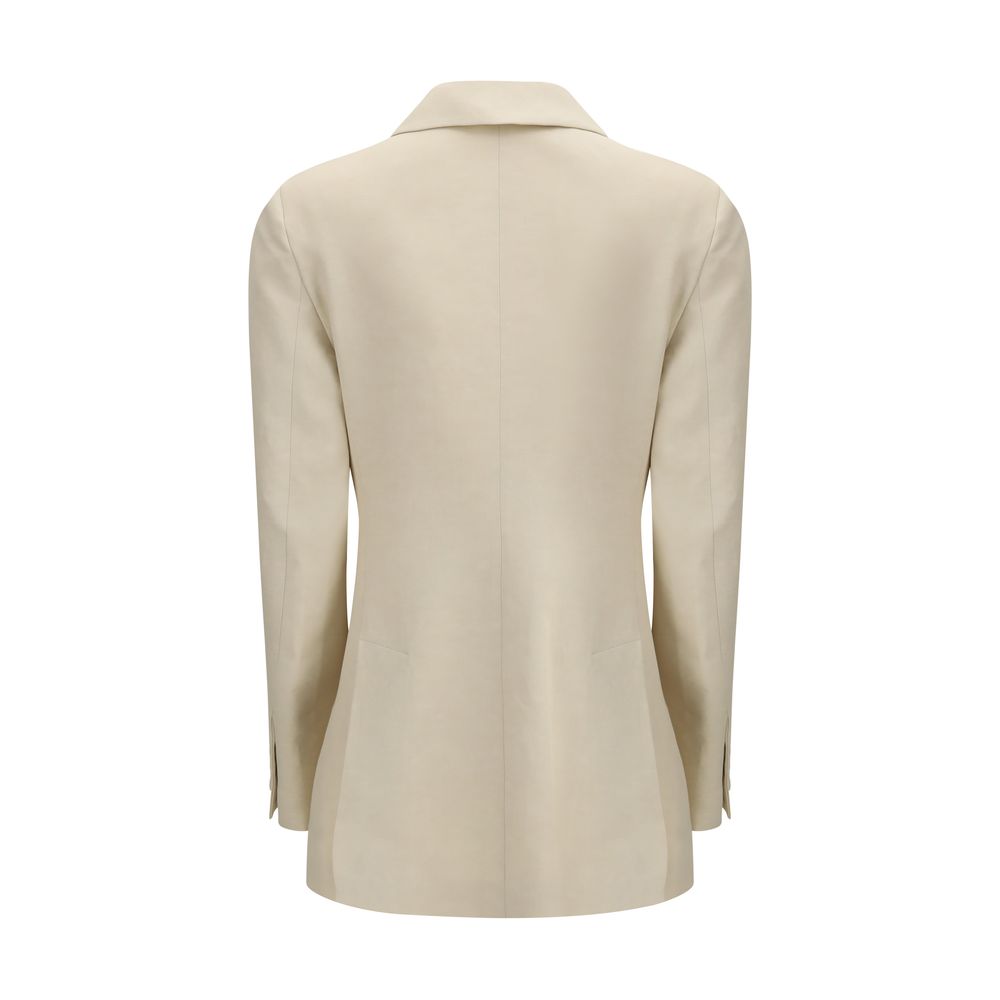 P.A.R.O.S.H. Cream Cotton Blazer | Regal Royce