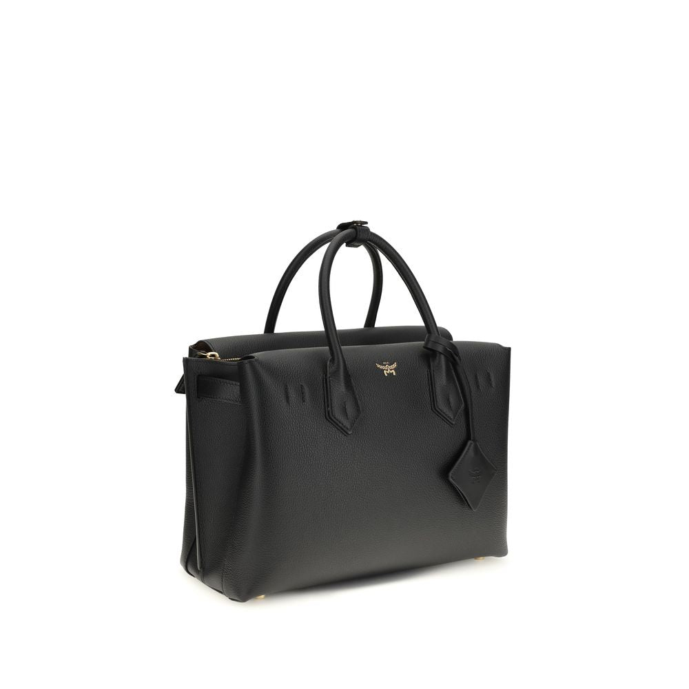MCM Black Calf Leather Bos Taurus Shoulder Bag | Regal Royce