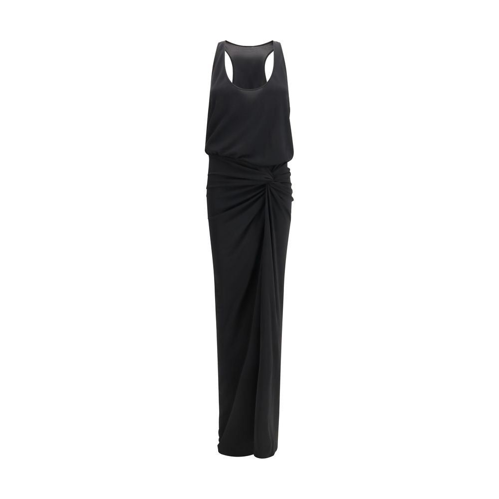The Andamane Black Polyester Long Dress | Regal Royce
