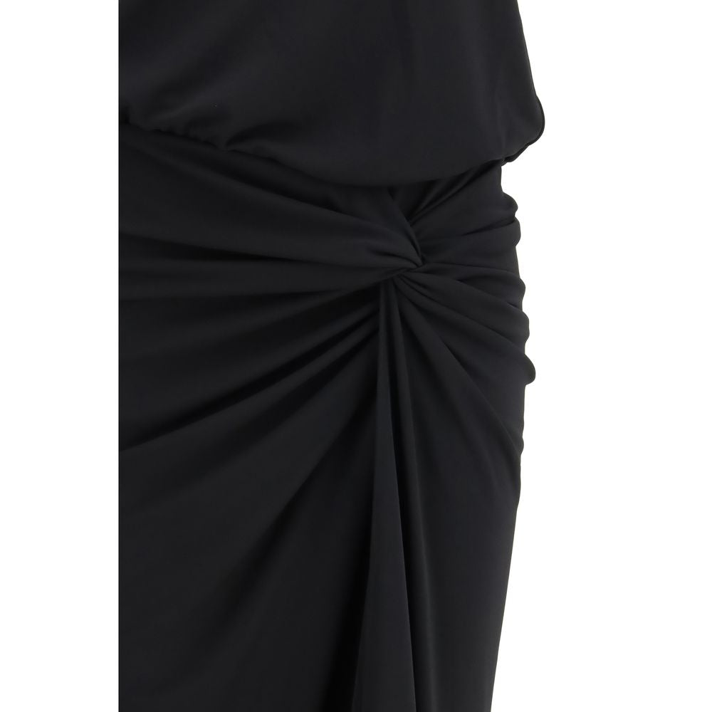 The Andamane Black Polyester Long Dress | Regal Royce