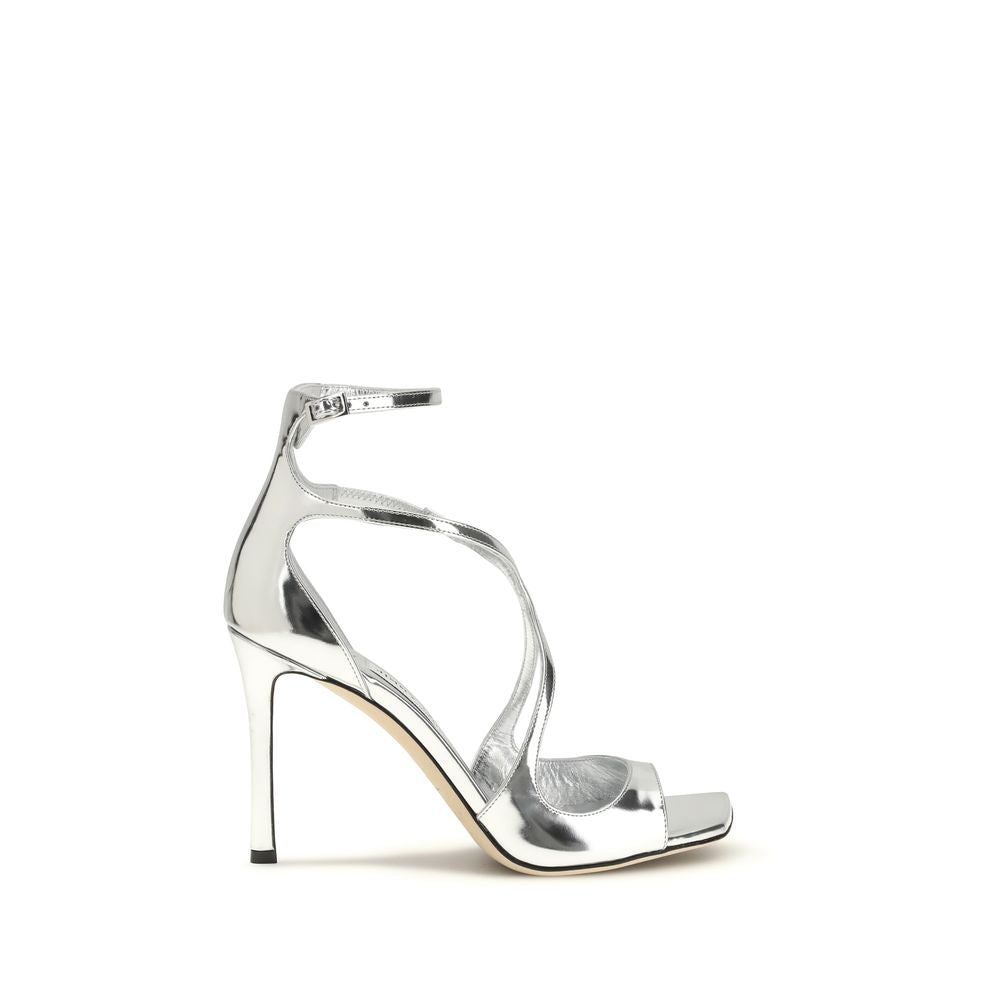 Jimmy Choo Silver Calf Leather Bos Taurus Stiletto Heel Sandals | Regal Royce