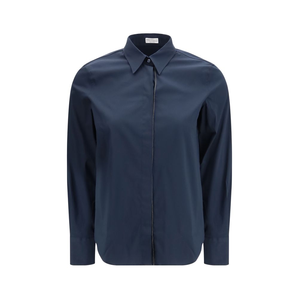 Brunello Cucinelli Blue Cotton Dress Shirt | Regal Royce