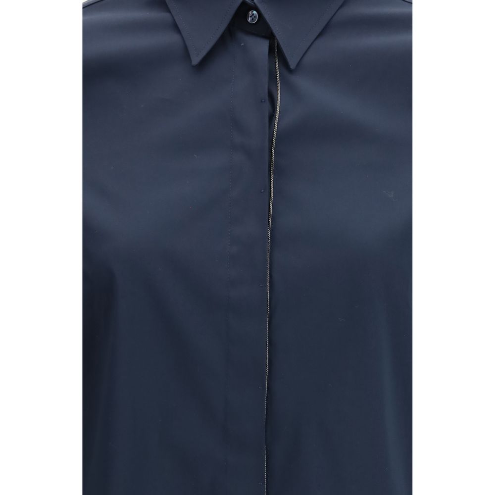 Brunello Cucinelli Blue Cotton Dress Shirt | Regal Royce