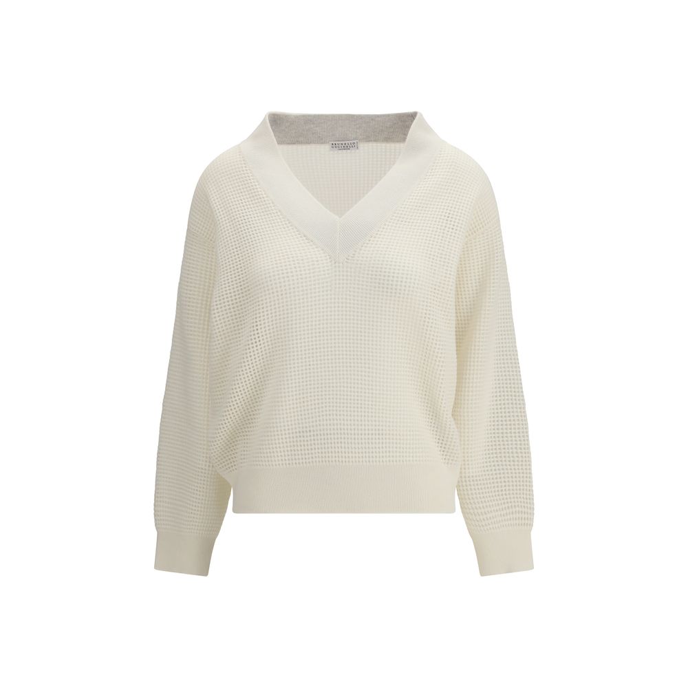 Brunello Cucinelli Cream Cashmere Cashmere Sweater | Regal Royce
