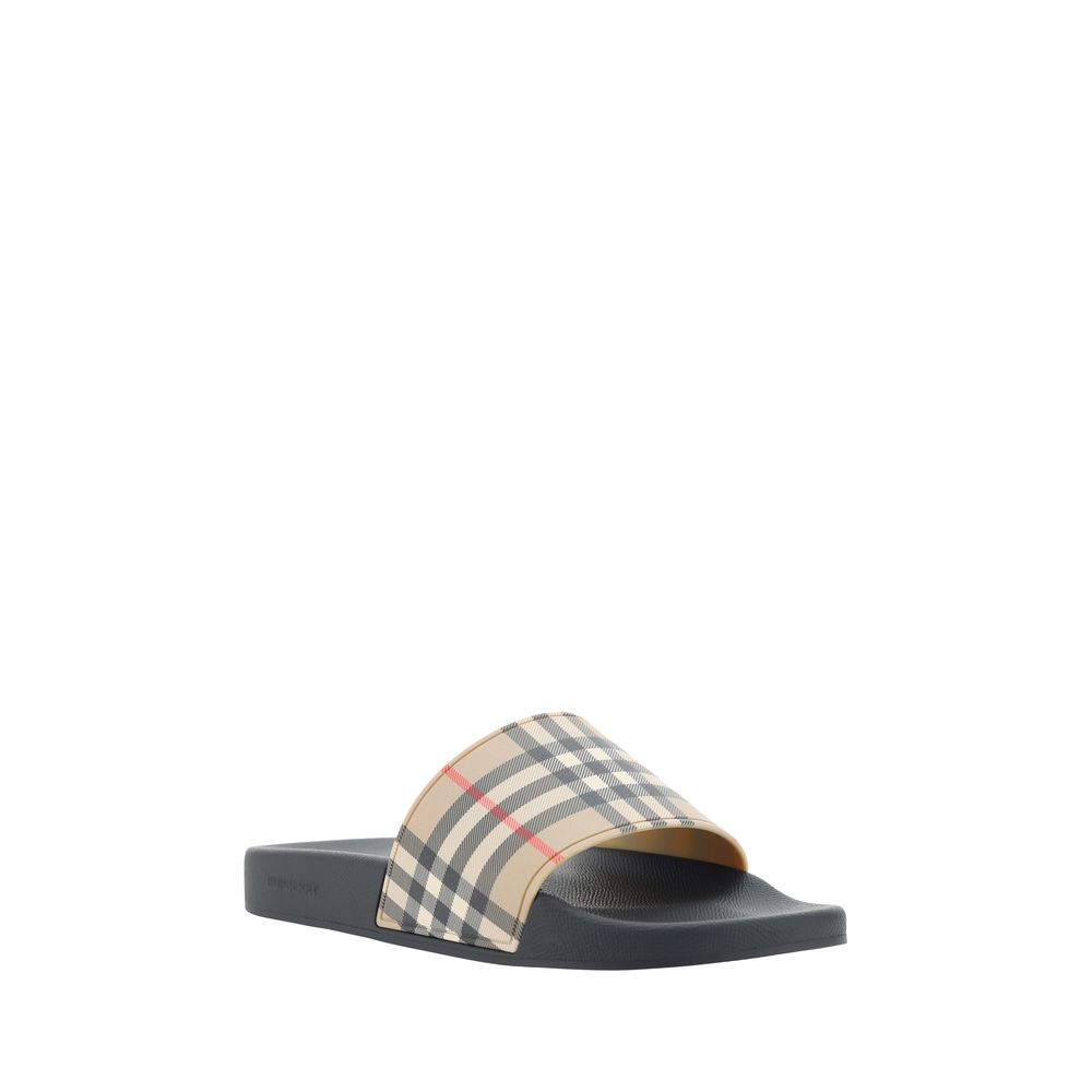 Burberry Brown Rubber Flat Sandals | Regal Royce