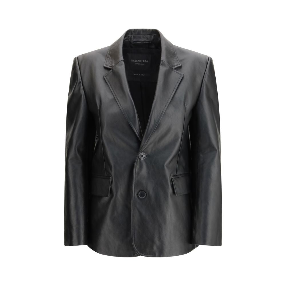 Balenciaga Black Leather Jacket | Regal Royce