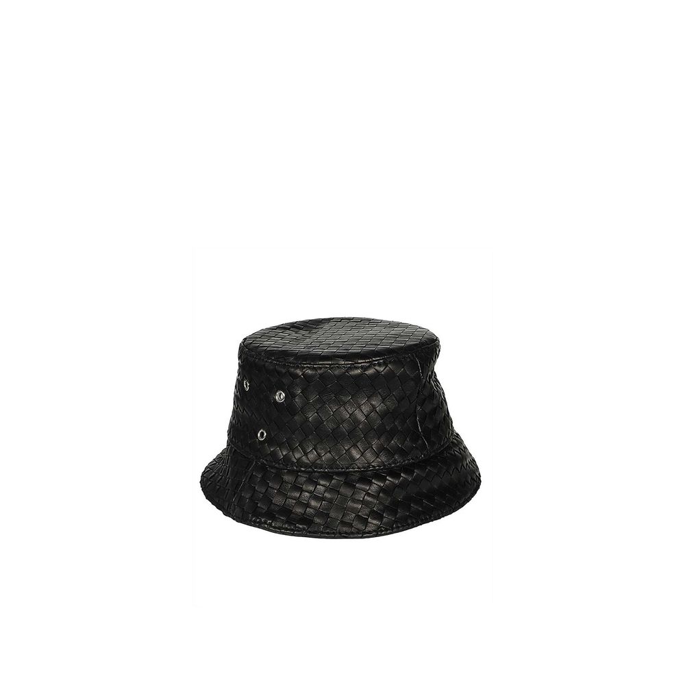 Bottega Veneta Black Lamb Leather Bucket Hat | Regal Royce