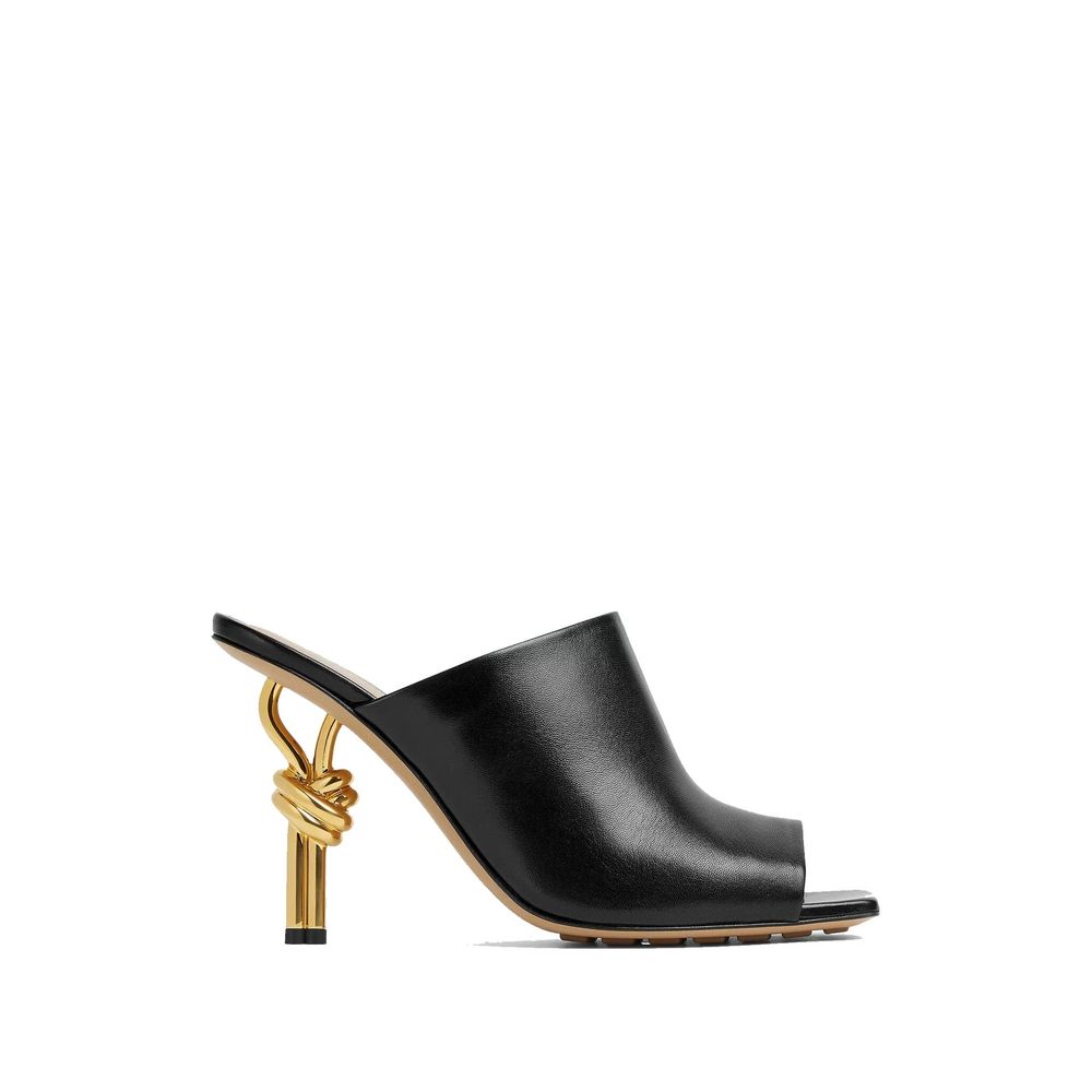 Bottega Veneta Black Lamb Leather Mules | Regal Royce