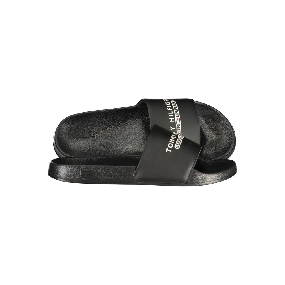 Tommy Hilfiger Black Polyurethane Men Slipper | Regal Royce