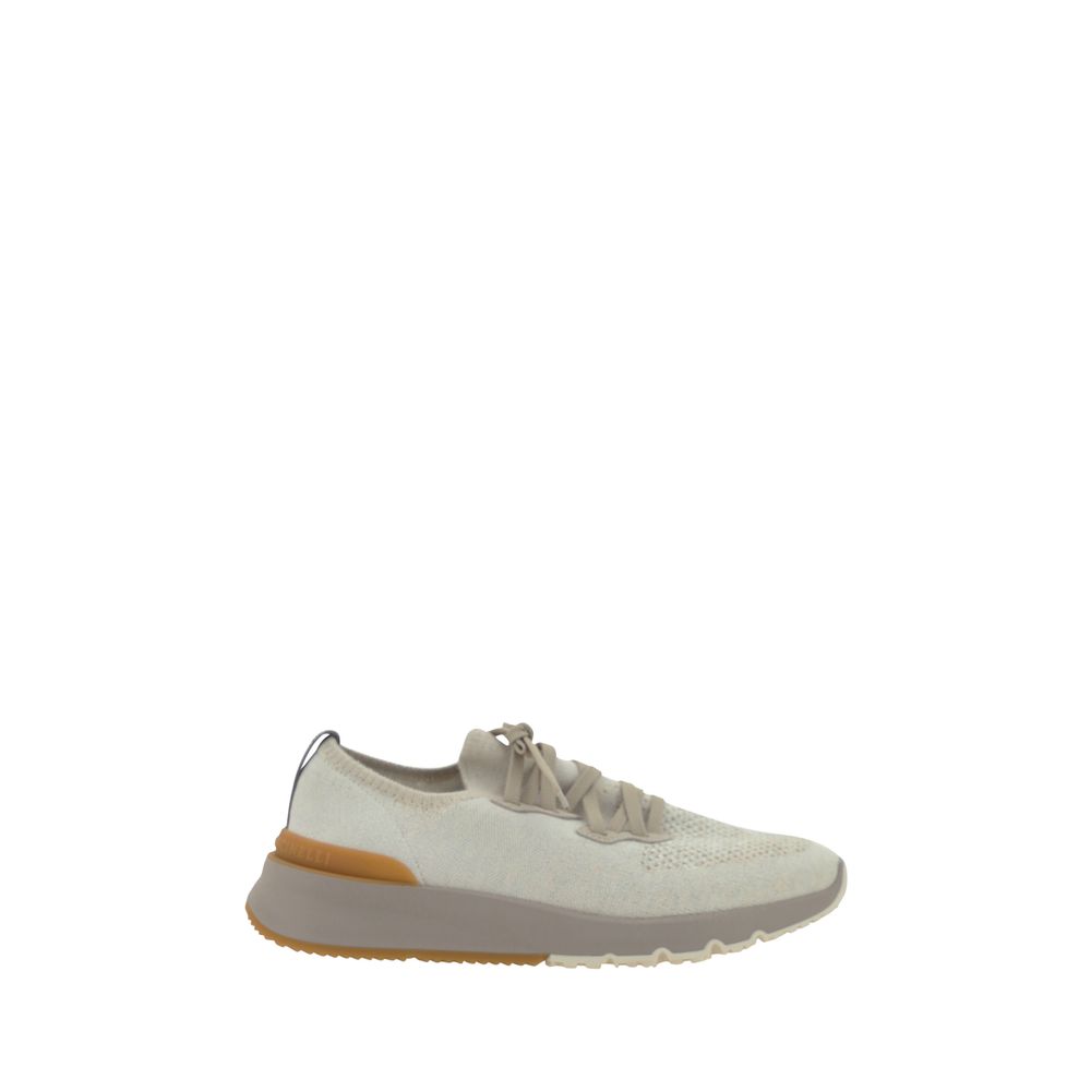 Brunello Cucinelli White Cotton Athletic Sneakers | Regal Royce