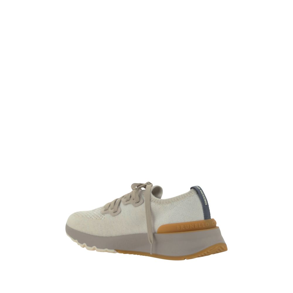 Brunello Cucinelli White Cotton Athletic Sneakers | Regal Royce