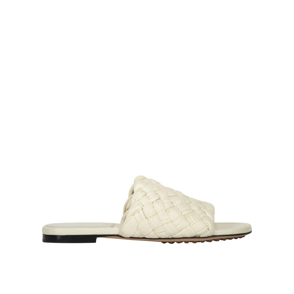 Bottega Veneta White Lamb Leather Mules | Regal Royce