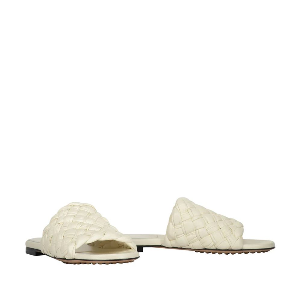 Bottega Veneta White Lamb Leather Mules | Regal Royce