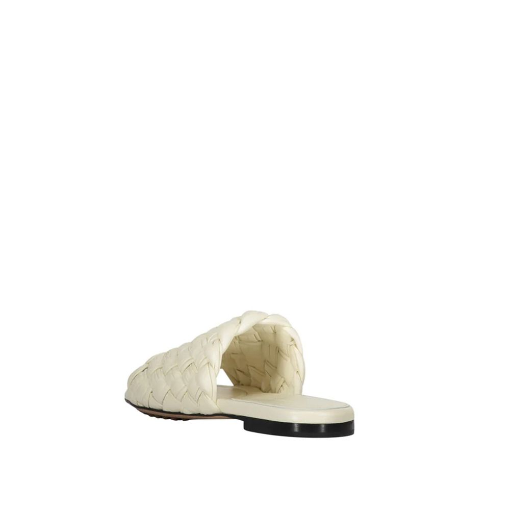 Bottega Veneta White Lamb Leather Mules | Regal Royce