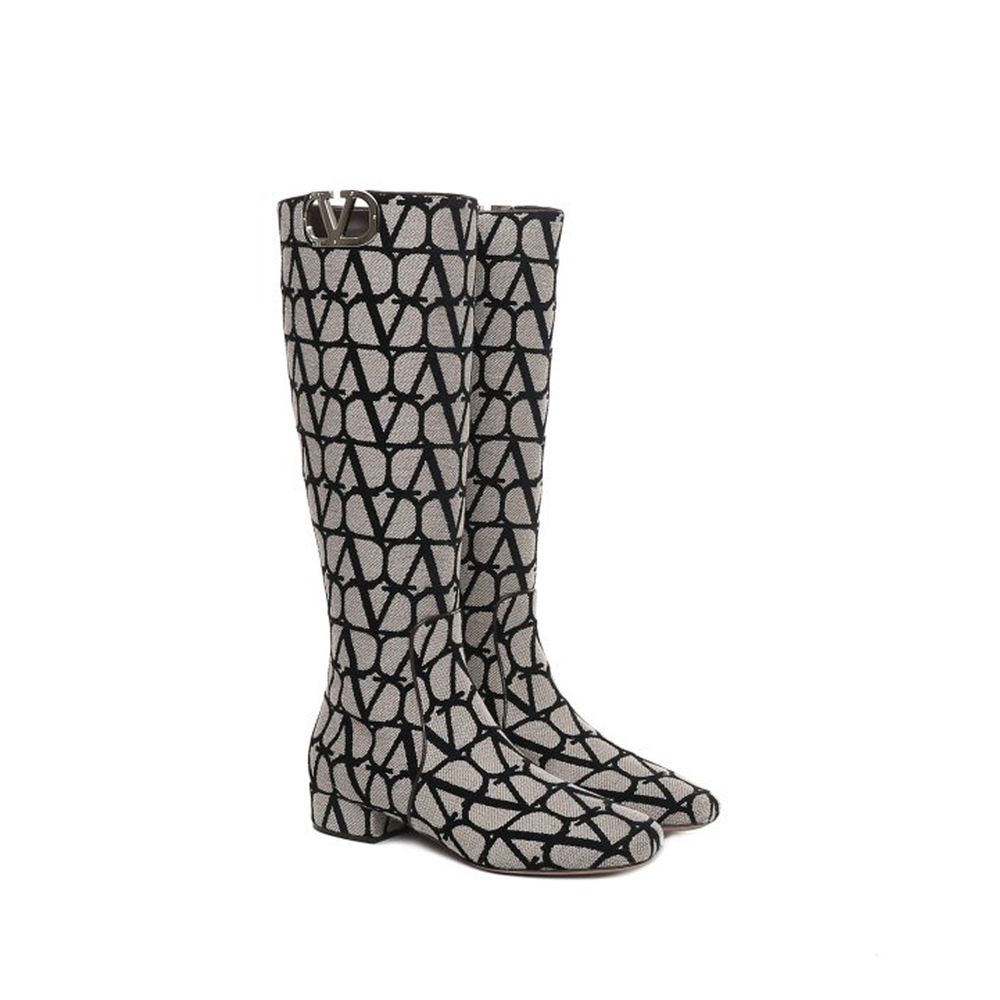 Valentino Garavani Beige Fabric Lace-Up Boots | Regal Royce