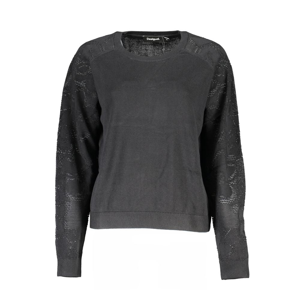 Desigual Black Cotton Women Sweater | Regal Royce