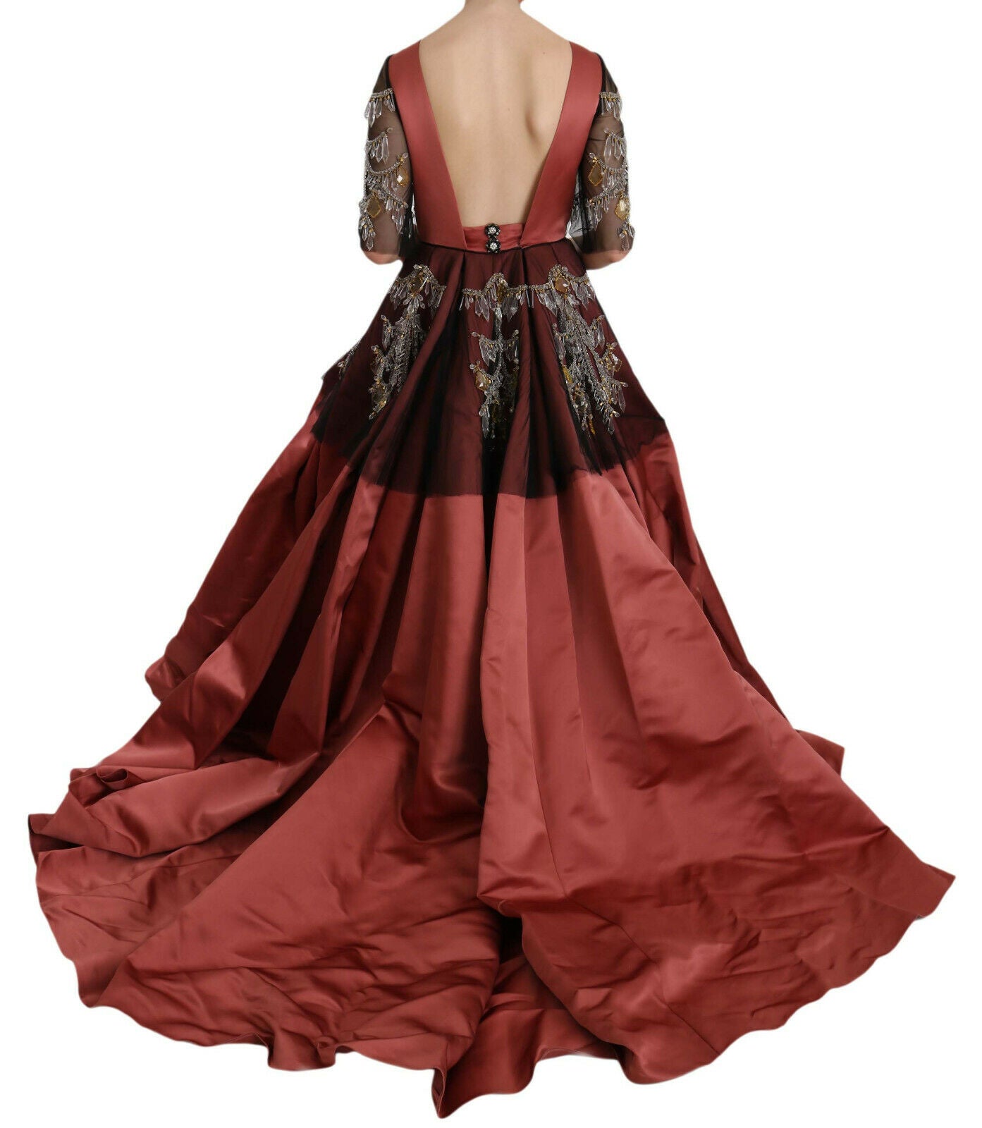 Dolce & Gabbana Crystal Chandelier Silk Princess Gown Dress | Regal Royce