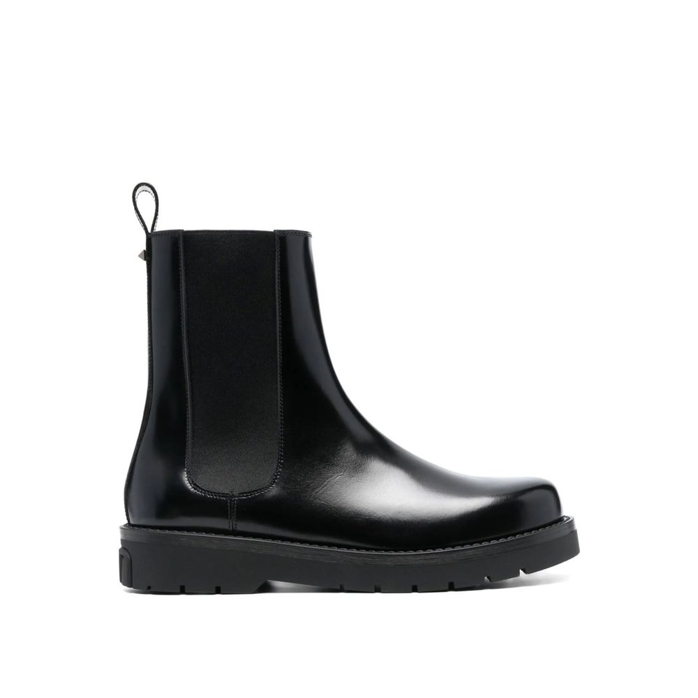 Valentino Garavani Black Leather Chelsea Boots | Regal Royce