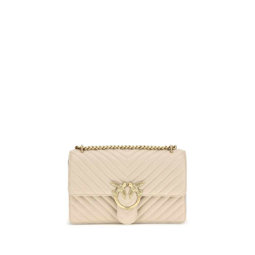 PINKO Beige Calf Leather Bos Taurus Shoulder Bag | Regal Royce